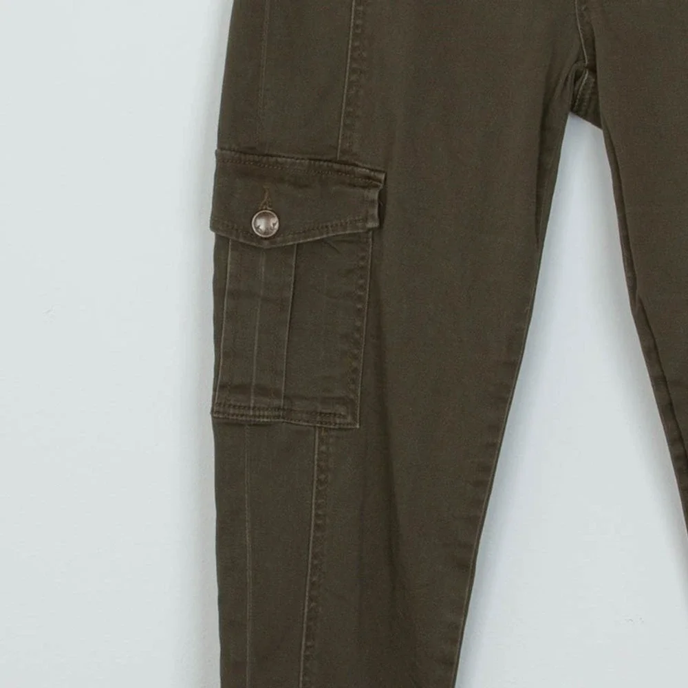 Kut From The‎ Kloth Womens Reese Ankle Straight Leg Utility Pants 2 Green Cargo